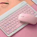 Teclado Sem Fio Bluetooth Recarregável Com Mouse - ROSA