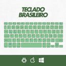 Teclado Sem Fio Bluetooth Recarregável Com Mouse - VERDE