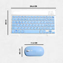 Teclado Sem Fio Bluetooth Recarregável Com Mouse - AZUL