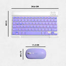 Teclado Sem Fio Bluetooth Recarregável Com Mouse - ROXO