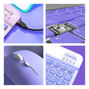 Teclado Sem Fio Bluetooth Recarregável Com Mouse - ROXO