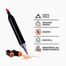 Conjunto De Canetas Marcador Permanente Ponta Dupla 48 Cores