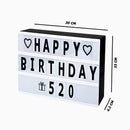 Caixa Luminária Decorativa com Mensagem Luz de LED