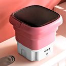 Mini Máquina de Lavar Roupa Portátil Dobrável - ROSA