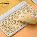 Teclado Sem Fio Bluetooth Recarregável Com Mouse - AMARELO