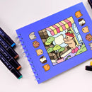 Kit Livro De Colorir Capa Dura + 24 Canetinhas multicolor