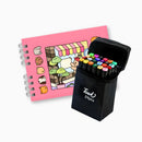 Kit Livro De Colorir Capa Dura + 24 Canetinhas - ROSA