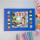 Kit Livro De Colorir Capa Dura + 36 Canetinhas - Azul