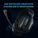 Headset Gamer RGB Com Microfone Flexível