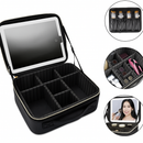 Maleta de Maquiagem com Espelho LED Preto