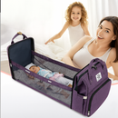 Mochila Maternidade Vira Berço Bebê Usb Impermeável Trocador