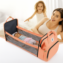 Mochila Maternidade Vira Berço Bebê Usb Impermeável Trocador