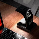 Base Carregador Sem Fio 5 em 1 Indução Relógio