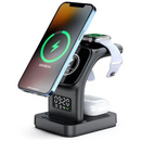 Base Carregador Sem Fio 5 em 1 Indução Relógio