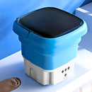 Mini Máquina de Lavar Roupa Portátil Dobrável - AZUL