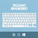 Teclado Sem Fio Bluetooth Recarregável Com Mouse - AZUL