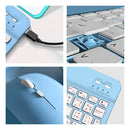 Teclado Sem Fio Bluetooth Recarregável Com Mouse - AZUL