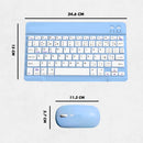 Teclado Sem Fio Bluetooth Recarregável Com Mouse - AZUL