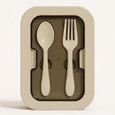 Kit Marmita com Divisórias e Talheres Cinza