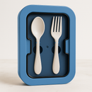 Kit Marmita com Divisórias e Talheres Azul