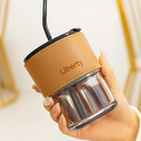 Copo De Vidro Com Canudo Tampa e Vedação 450ML