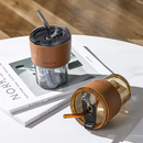 Copo De Vidro Com Canudo Tampa e Vedação 450ML